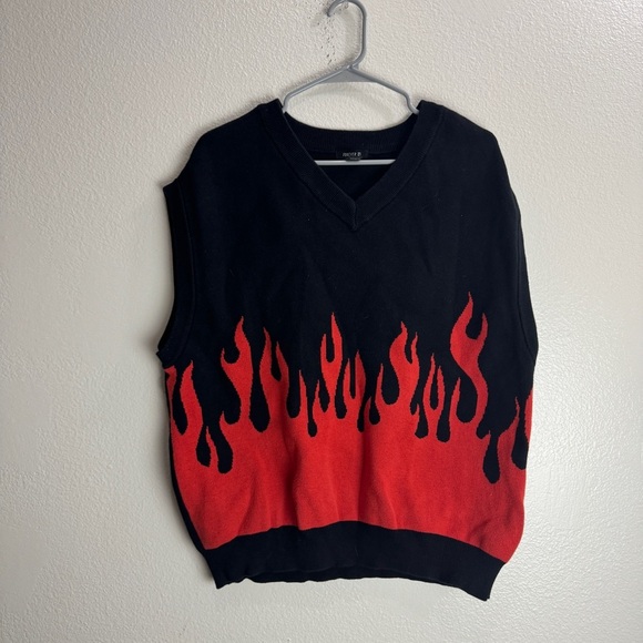 Other - Forever 21 Vintage Flame Sweater Vest Size Large